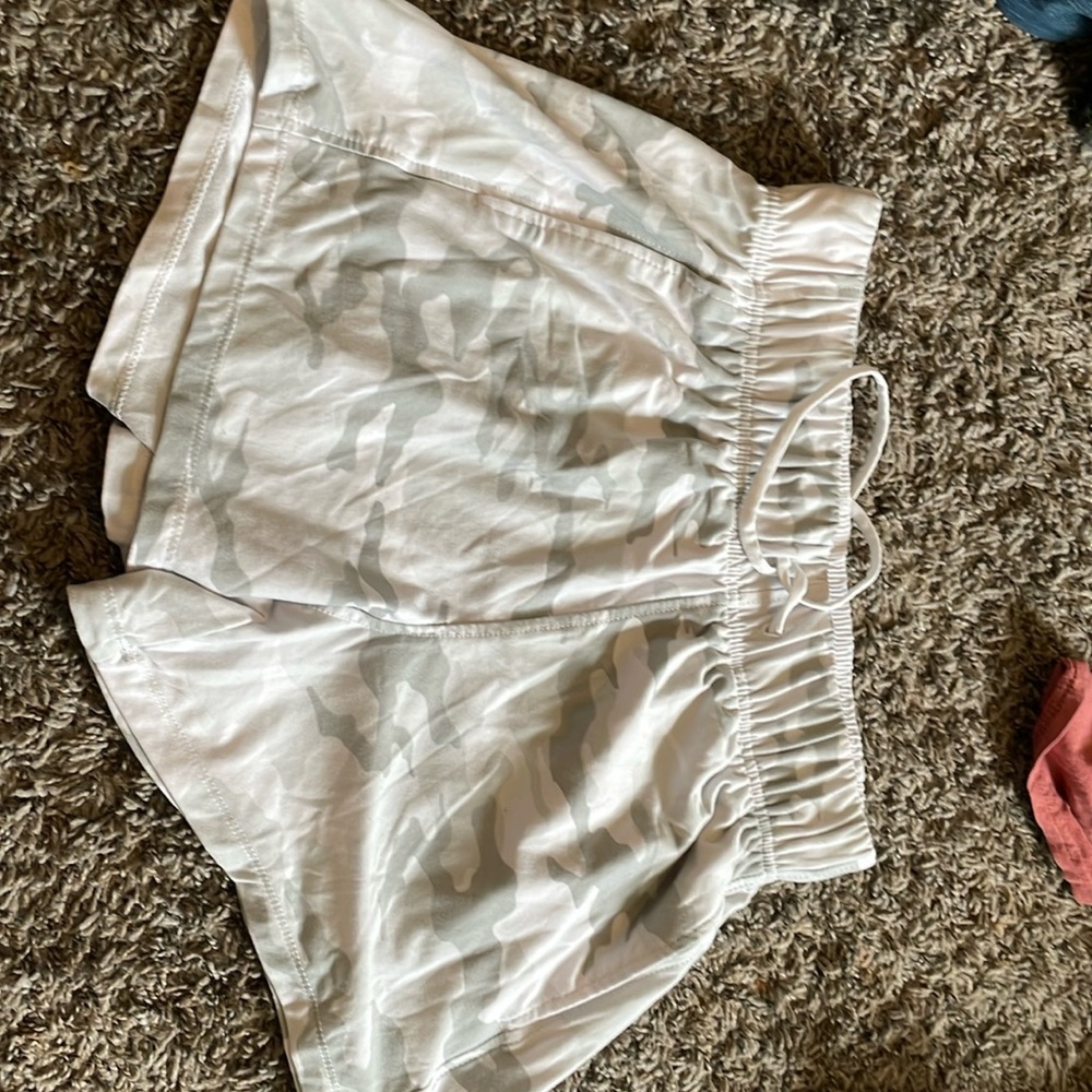 White camo shorts
